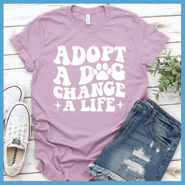 Adopt A Dog Change A Life Retro T-Shirt_9914