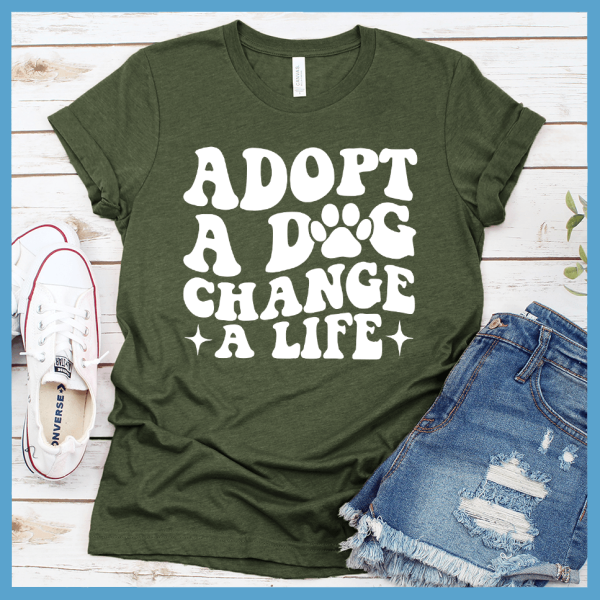 Adopt A Dog Change A Life Retro T-Shirt_9914