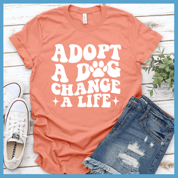 Adopt A Dog Change A Life Retro T-Shirt_9914