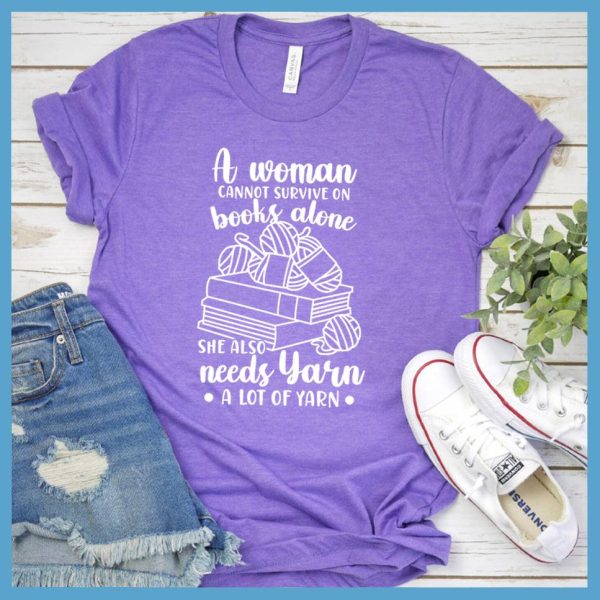 A Woman Cannot Survive On Books Alone T-Shirt_7312