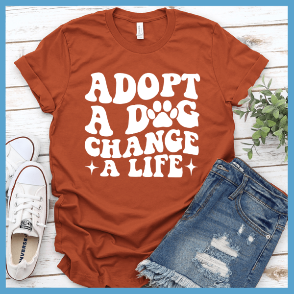 Adopt A Dog Change A Life Retro T-Shirt_9914