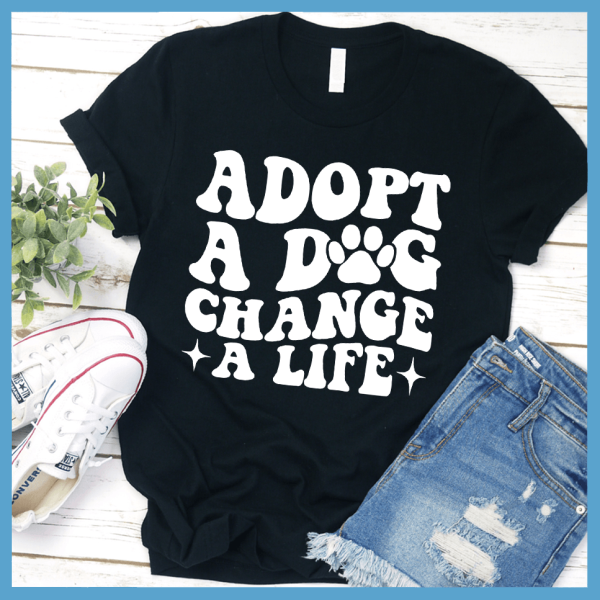 Adopt A Dog Change A Life Retro T-Shirt_9914