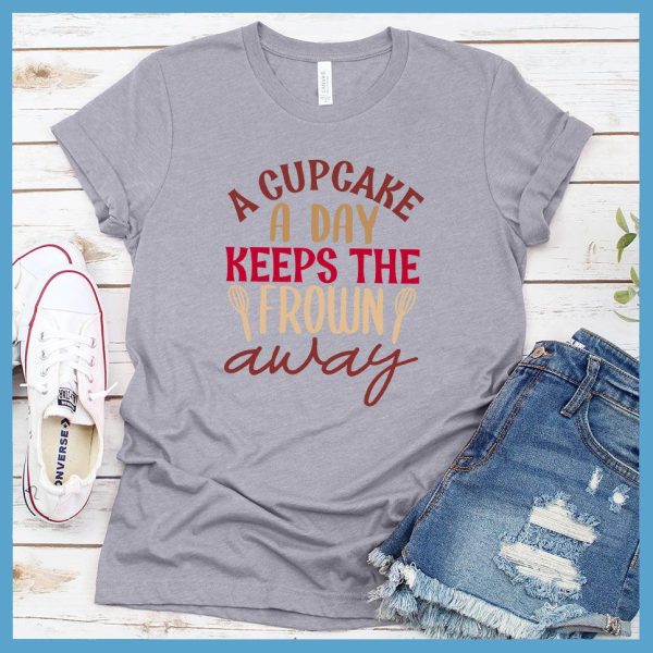 A Cupcake A Day Keeps The Frown Away T-Shirt Colored Edition_9814