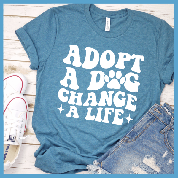 Adopt A Dog Change A Life Retro T-Shirt_9914