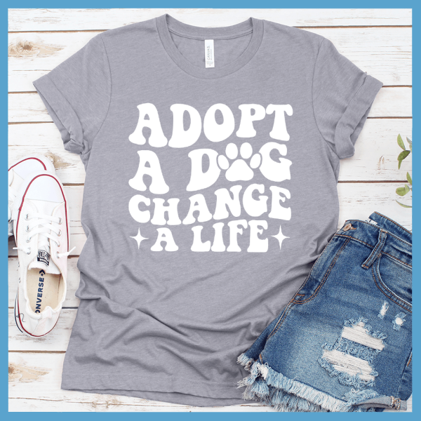 Adopt A Dog Change A Life Retro T-Shirt_9914