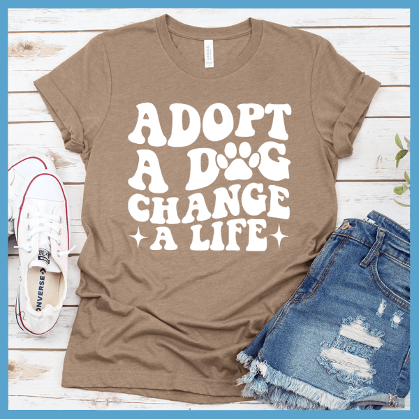 Adopt A Dog Change A Life Retro T-Shirt_9914