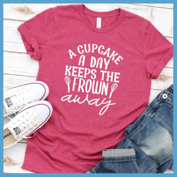 A Cupcake A Day Keeps The Frown Away T-Shirt Colored Edition_9814