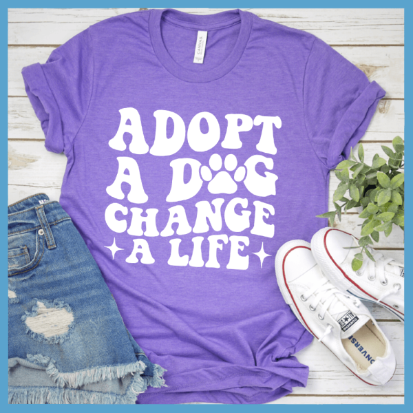 Adopt A Dog Change A Life Retro T-Shirt_9914