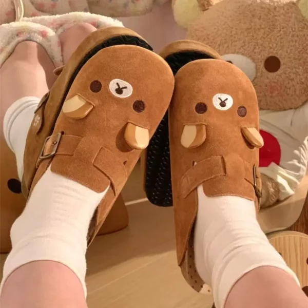 New Thick Bottom Rilakkuma Women’s Shoes Cartoon Retro Anime Periphery Height Increase Cute Rilakkuma Slippers